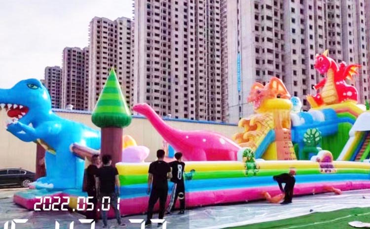 恐龍戰隊充氣滑梯城堡